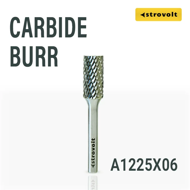 Strovolt Premium Tungsten Carbide Burr Shape A (Cylindrical) 14mm x 25mm 6mm Shank Double Cut Rotary File Part No: CB35A1425 - strovolt - SKU: CB35A1425