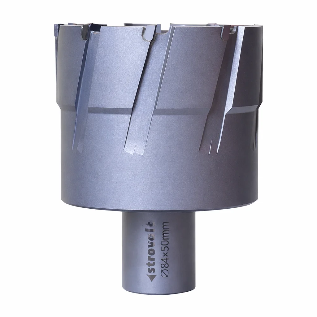 Strovolt 84mm x 50mm TCT Annular Core Cutter Industrial Tungsten Carbide Tipped Mag Drill Bit Heavy-Duty Hole Saw for Stainless Steel, Rail & Hardox STRO788450 - strovolt - SKU: STRO788450 - Available in Saudi Arabia
