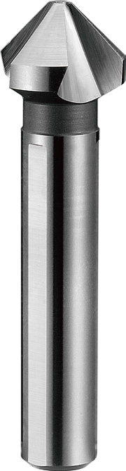 STROVOLT 90° HSS 3-flute extra-long countersink with 12.4mm diameter and triangle shank for precision deburring