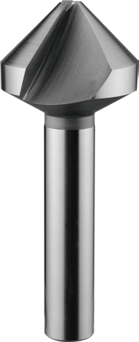STROVOLT 16.5mm 90° HSS 3-flute countersink with cylindrical shank for precise chamfering