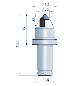 STROVOLT RH016 Roadheader Pick with Ø38 mm shank for heavy-duty mining and tunneling applications
