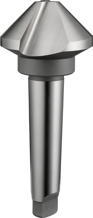 STROVOLT 63mm 60° HSS 3-flute countersink with Morse taper shank for precision chamfering