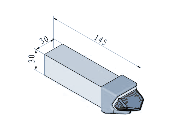 STROVOLT STRO-DT001 drilling tooth technical drawing with dimensions in mm