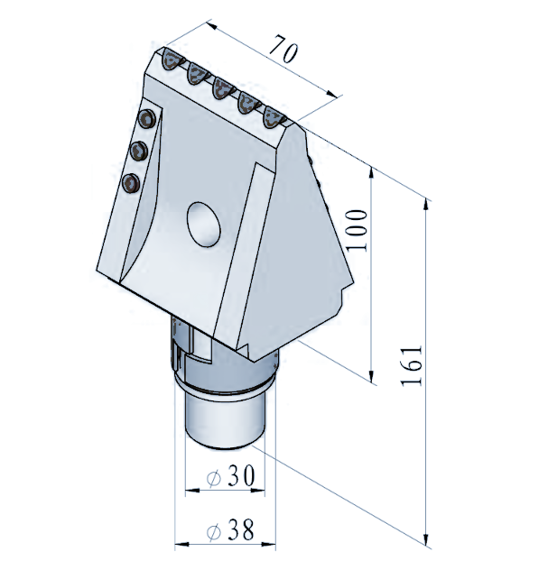 STROVOLT STRO-FD001 flat tooth technical drawing with dimensions in mm