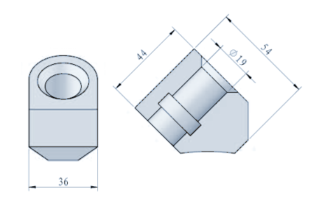 STROVOLT STRO-FD011 weld-on holder technical drawing with dimensions in mm