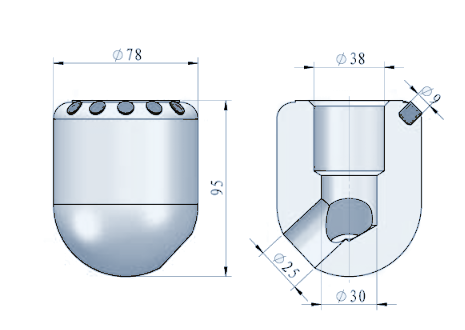 STROVOLT STRO-FD037 weld-on holder technical drawing with dimensions in mm
