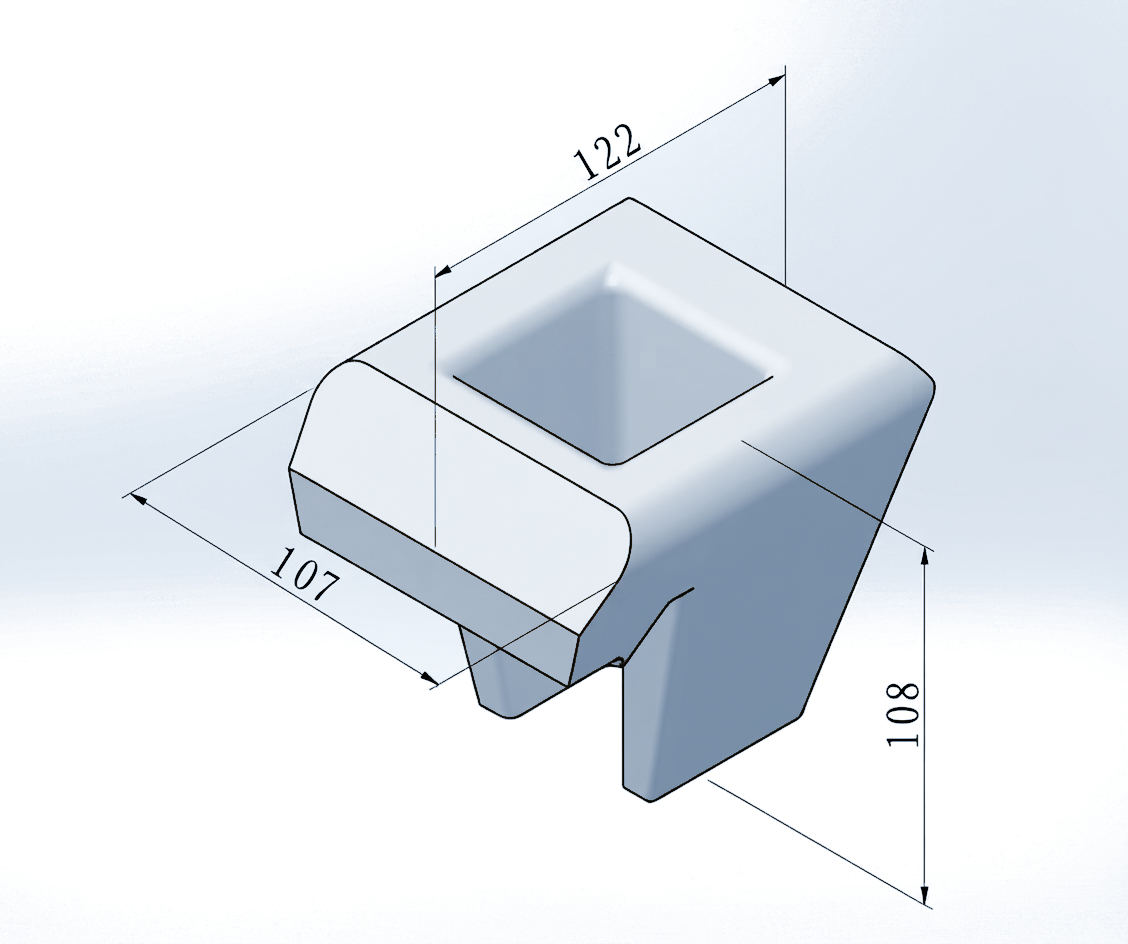 STROVOLT STRO-FD005 weld-on holder technical drawing with dimensions in mm