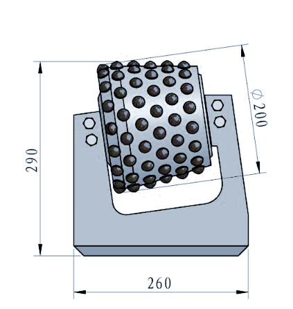 STROVOLT STRO-RC007 roller cone bit technical drawing with dimensions in mm