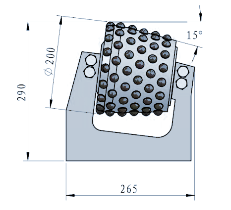 STROVOLT STRO-RC009 roller cone bit technical drawing with dimensions in mm
