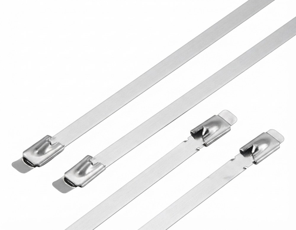 STROVOLT stainless steel cable ties SBT Series with ball lock tongue head for secure fastening