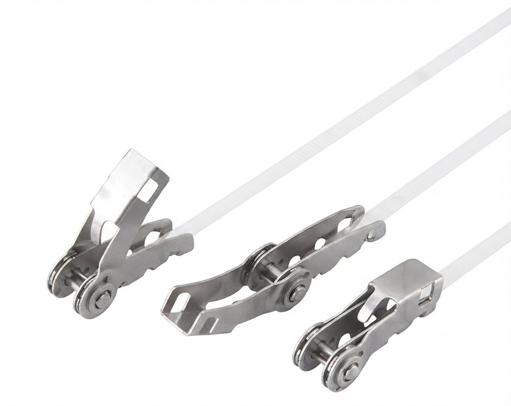 STROVOLT stainless steel ratchet cable ties RT-1300C with secure locking mechanism for heavy-duty bundling