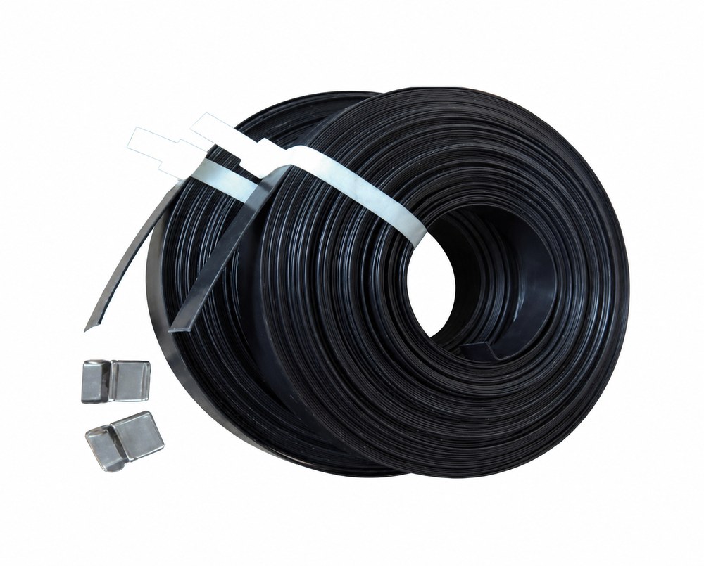STROVOLT stainless steel cable strap with plastic coating, durable 1.2×9mm tie for secure bundling