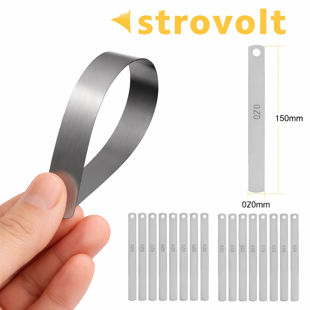 STROVOLT Precision Feeler Gauge Strip 0.20mm – 150mm x 12.7mm Stainless Steel Shim Blade — front view — STROVOLT — Measuring and Layout Tool — Saudi Arabia