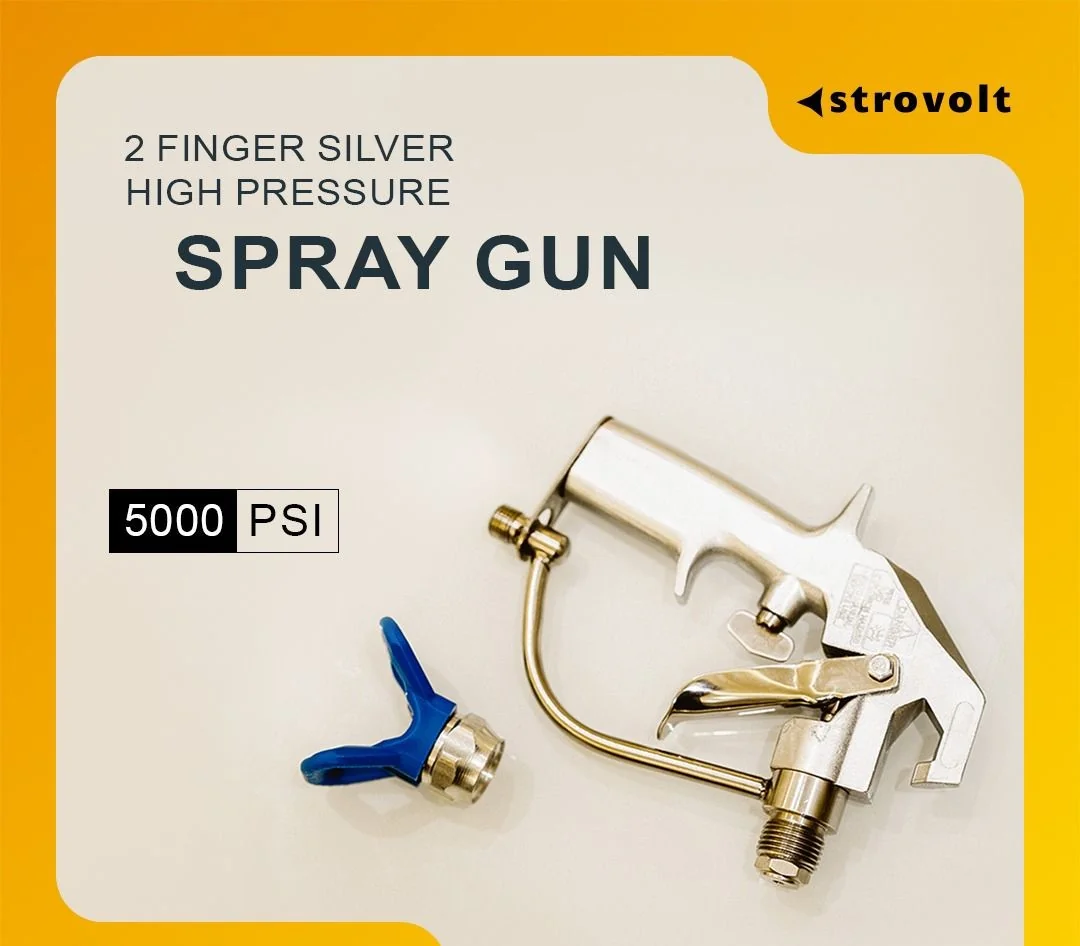 Strovolt 2 Finger Silver High Pressure Spray Gun 5000 PSI – Industrial Grade — front view — STROVOLT — High Pressure Spray Guns (Up to 5000 PSI) — Saudi Arabia