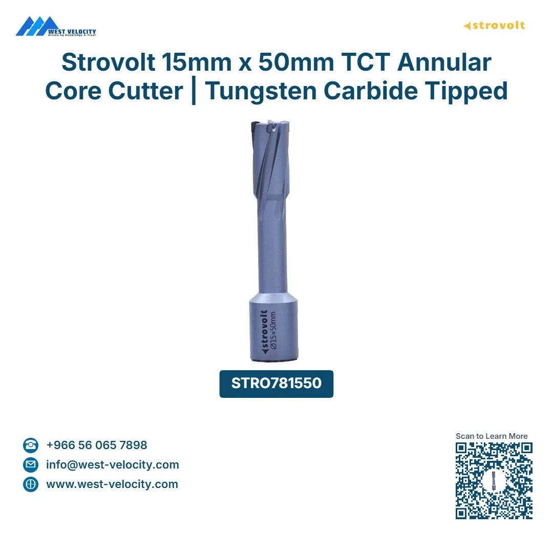 Strovolt 15mm x 50mm TCT Annular Core Cutter | Tungsten Carbide Tipped Mag Drill Bit | Heavy Duty Metal Hole Saw for Stainless Steel - STROVOLT - SKU: STRO781550 - Saudi Arabia