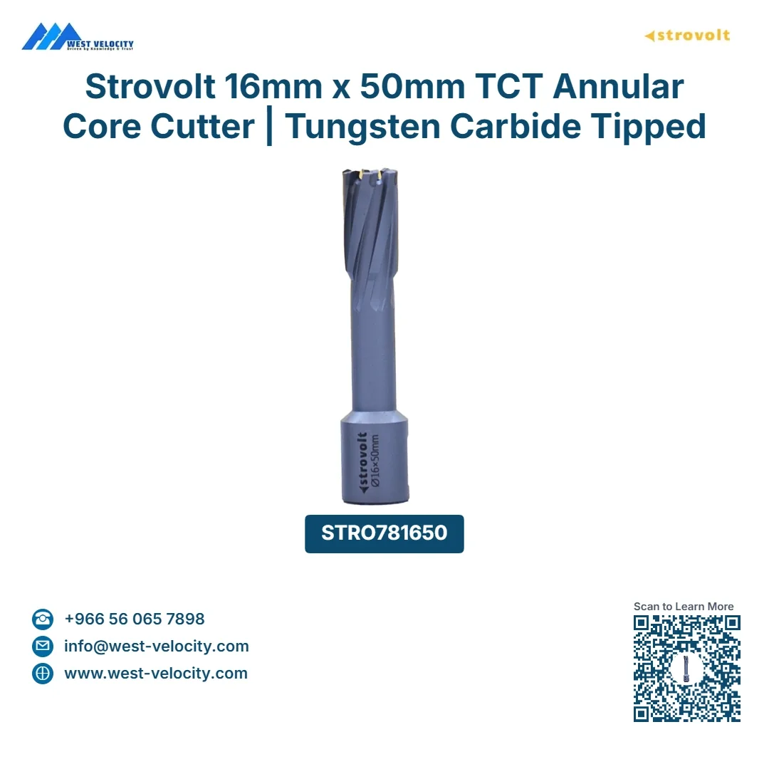 Strovolt 16mm x 50mm TCT Annular Core Cutter | Tungsten Carbide Tipped Mag Drill Bit - STROVOLT - SKU: STRO781650 - Saudi Arabia