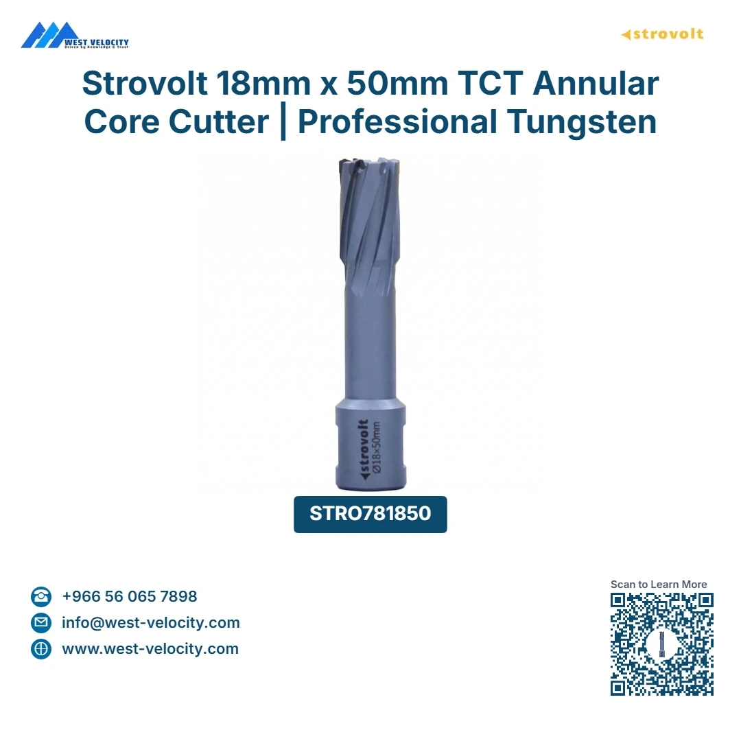 Strovolt 18mm x 50mm TCT Annular Core Cutter | Professional Tungsten Carbide Tipped Mag Drill Bit - STROVOLT - SKU: STRO781850 - Saudi Arabia