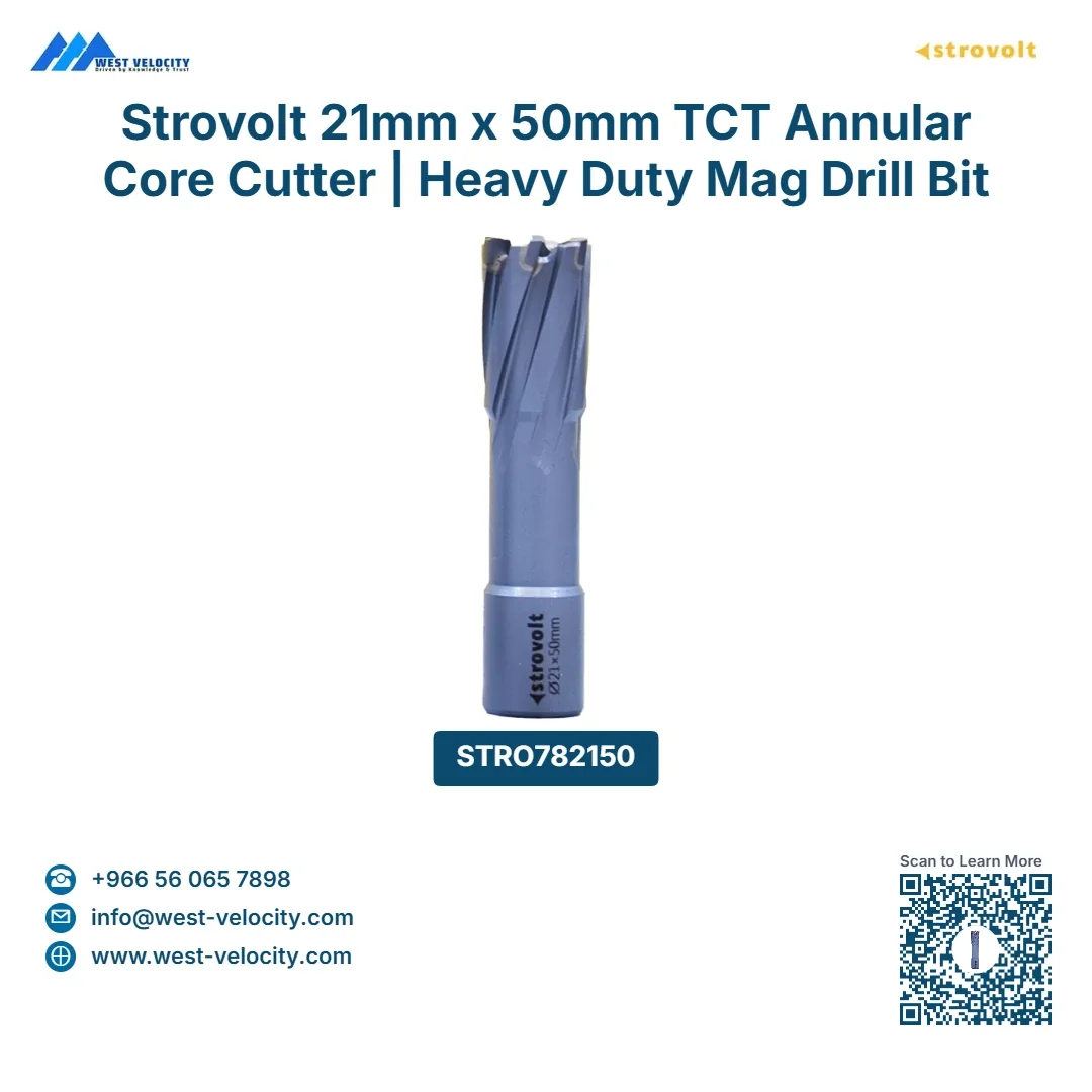 Strovolt 21mm x 50mm TCT Annular Core Cutter | Heavy Duty Mag Drill Bit for Steel & Rail - STROVOLT - SKU: STRO782150 - Saudi Arabia