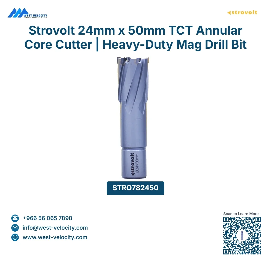 Strovolt 24mm x 50mm TCT Annular Core Cutter | Heavy-Duty Mag Drill Bit for Steel & Rail - STROVOLT - SKU: STRO782450 - Saudi Arabia