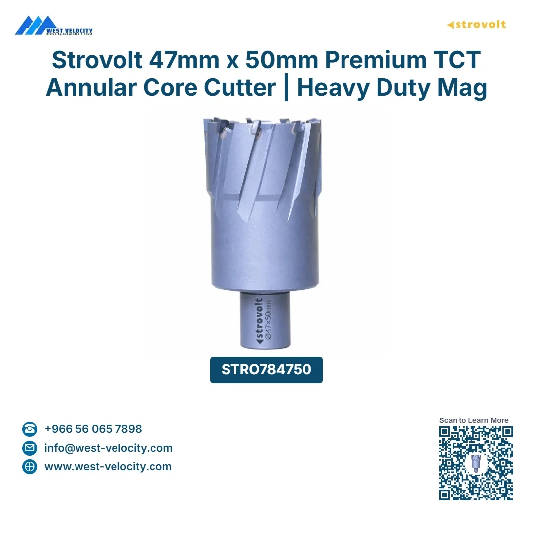 Strovolt 47mm x 50mm Premium TCT Annular Core Cutter | Heavy Duty Mag Drill Bit for Structural Steel - STROVOLT - SKU: STRO784750 - Saudi Arabia