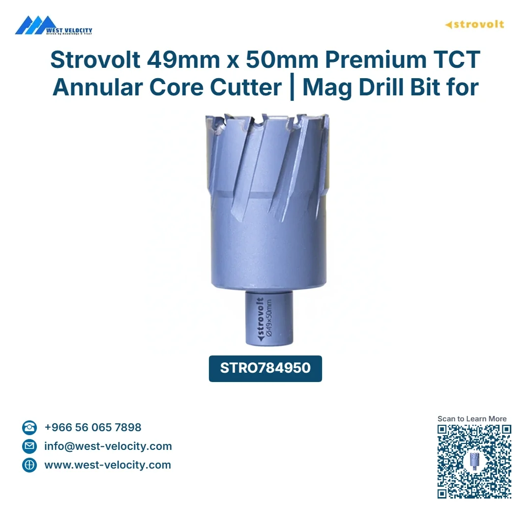 Strovolt 49mm x 50mm Premium TCT Annular Core Cutter | Mag Drill Bit for Structural Steel & Inox - STROVOLT - SKU: STRO784950 - Saudi Arabia