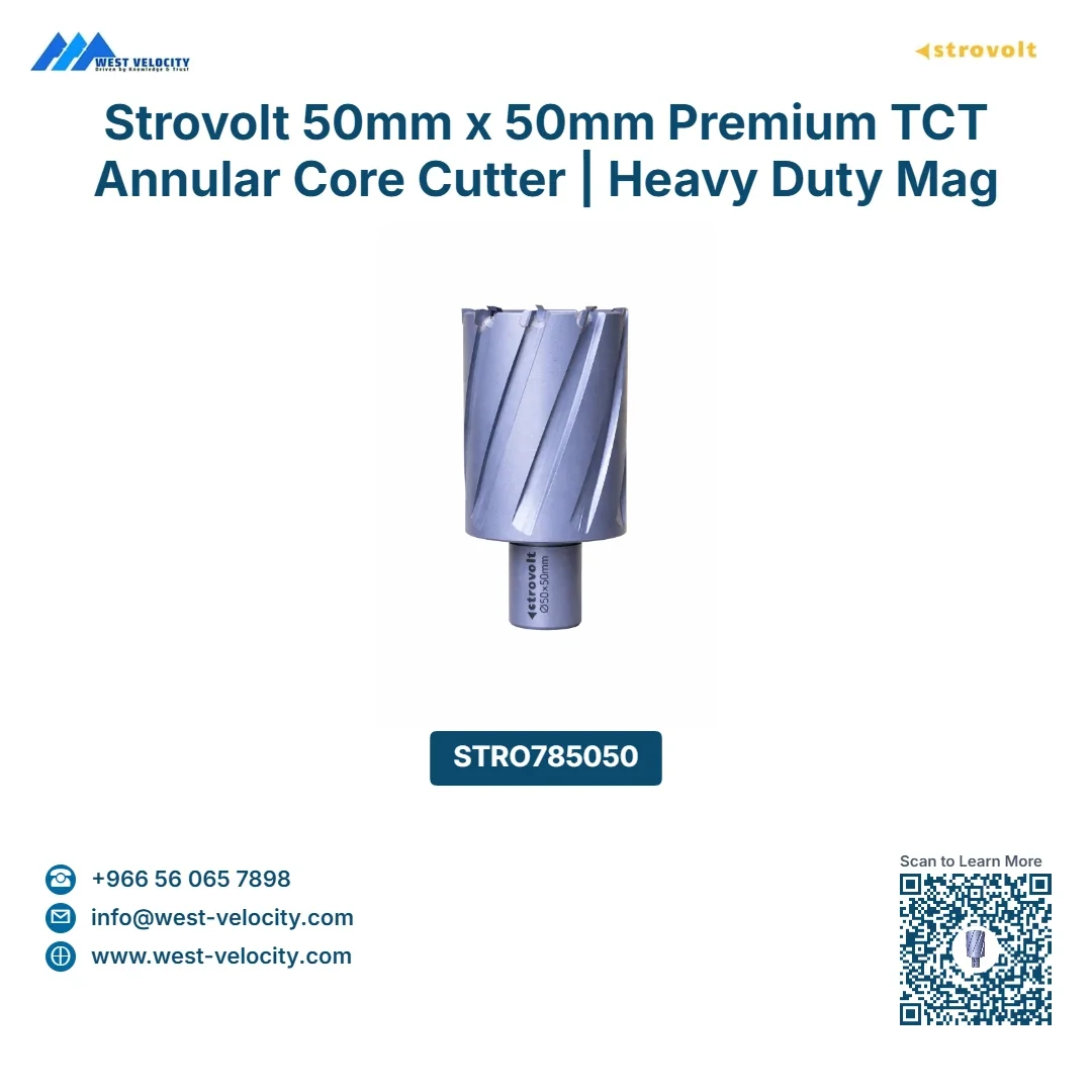 Strovolt 50mm x 50mm Premium TCT Annular Core Cutter | Heavy Duty Mag Drill Bit for Structural Steel - STROVOLT - SKU: STRO785050 - Saudi Arabia