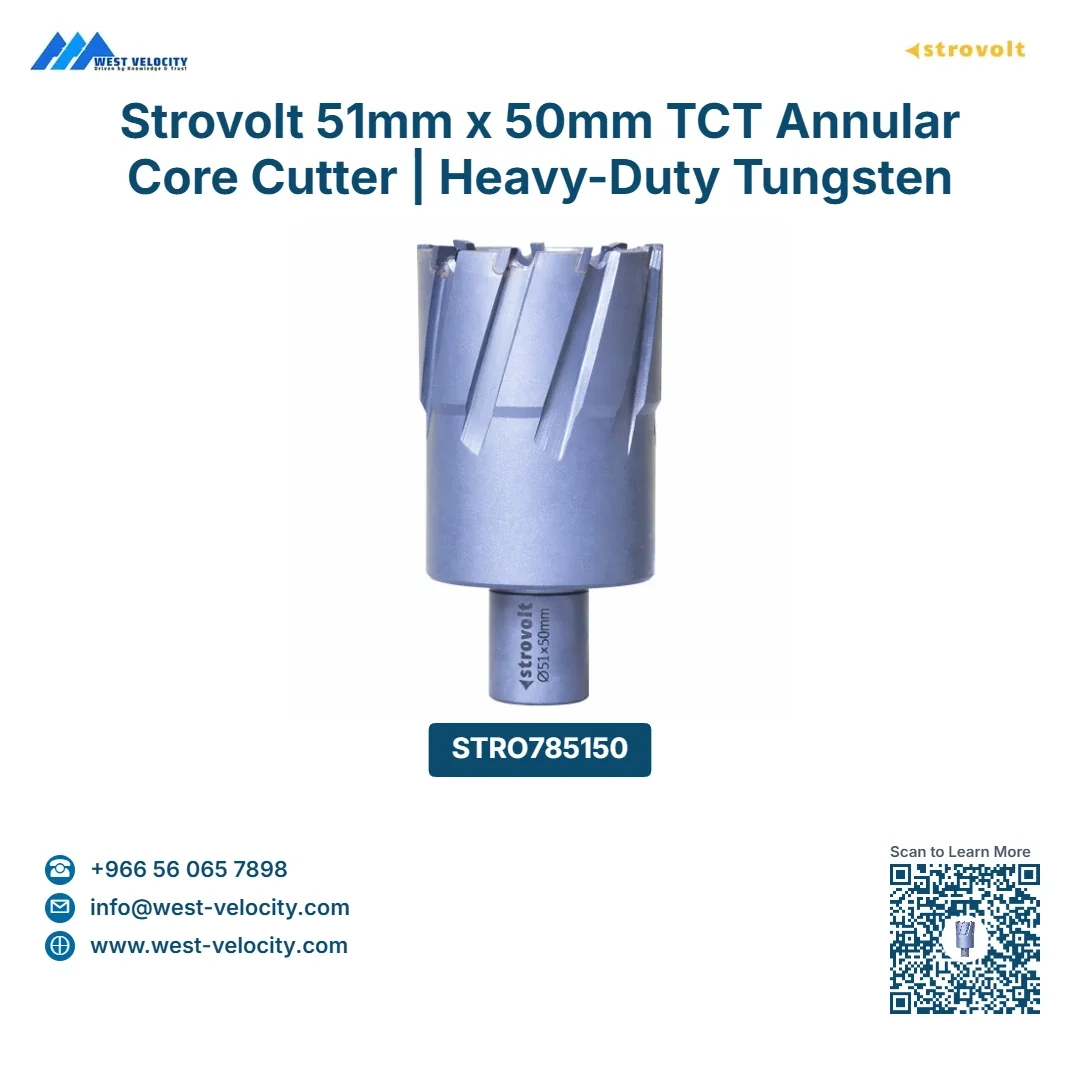 Strovolt 51mm x 50mm TCT Annular Core Cutter | Heavy-Duty Tungsten Carbide Tipped Mag Drill Bit - STROVOLT - SKU: STRO785150 - Saudi Arabia