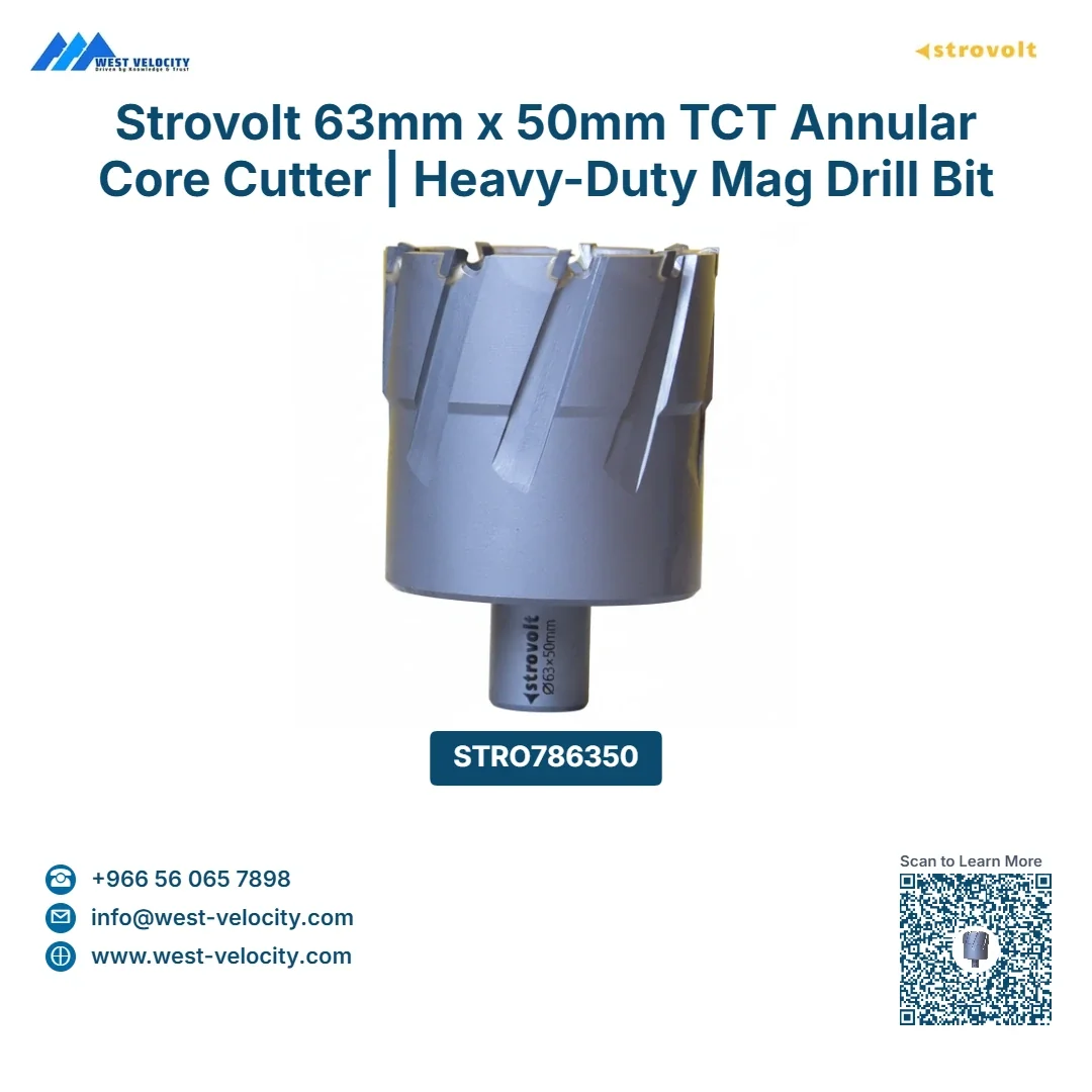 Strovolt 63mm x 50mm TCT Annular Core Cutter | Heavy-Duty Mag Drill Bit for Hardox, Rail & Stainless Steel - STROVOLT - SKU: STRO786350 - Saudi Arabia