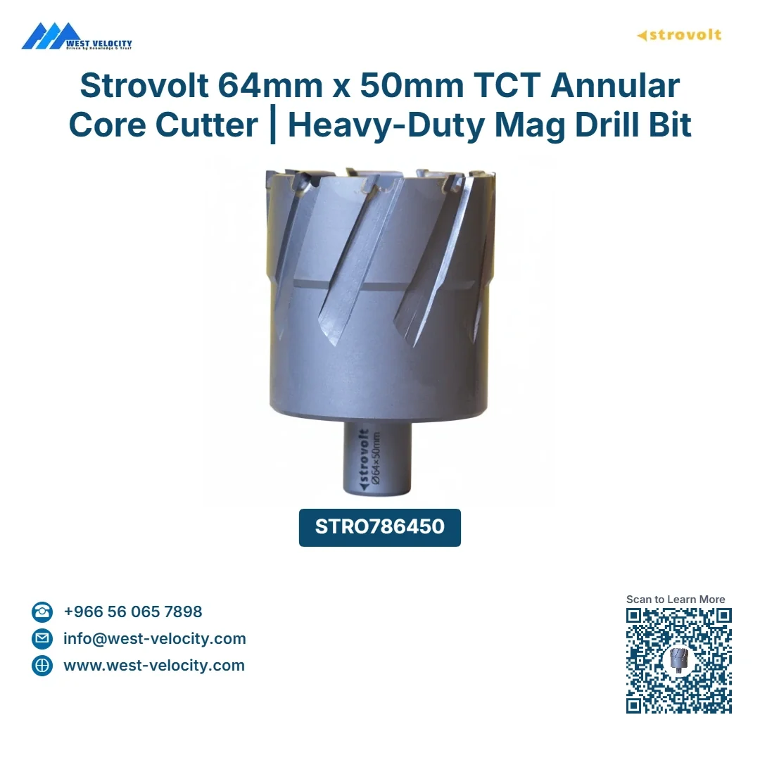 Strovolt 64mm x 50mm TCT Annular Core Cutter | Heavy-Duty Mag Drill Bit for Hardox, Rail & Stainless Steel - STROVOLT - SKU: STRO786450 - Saudi Arabia