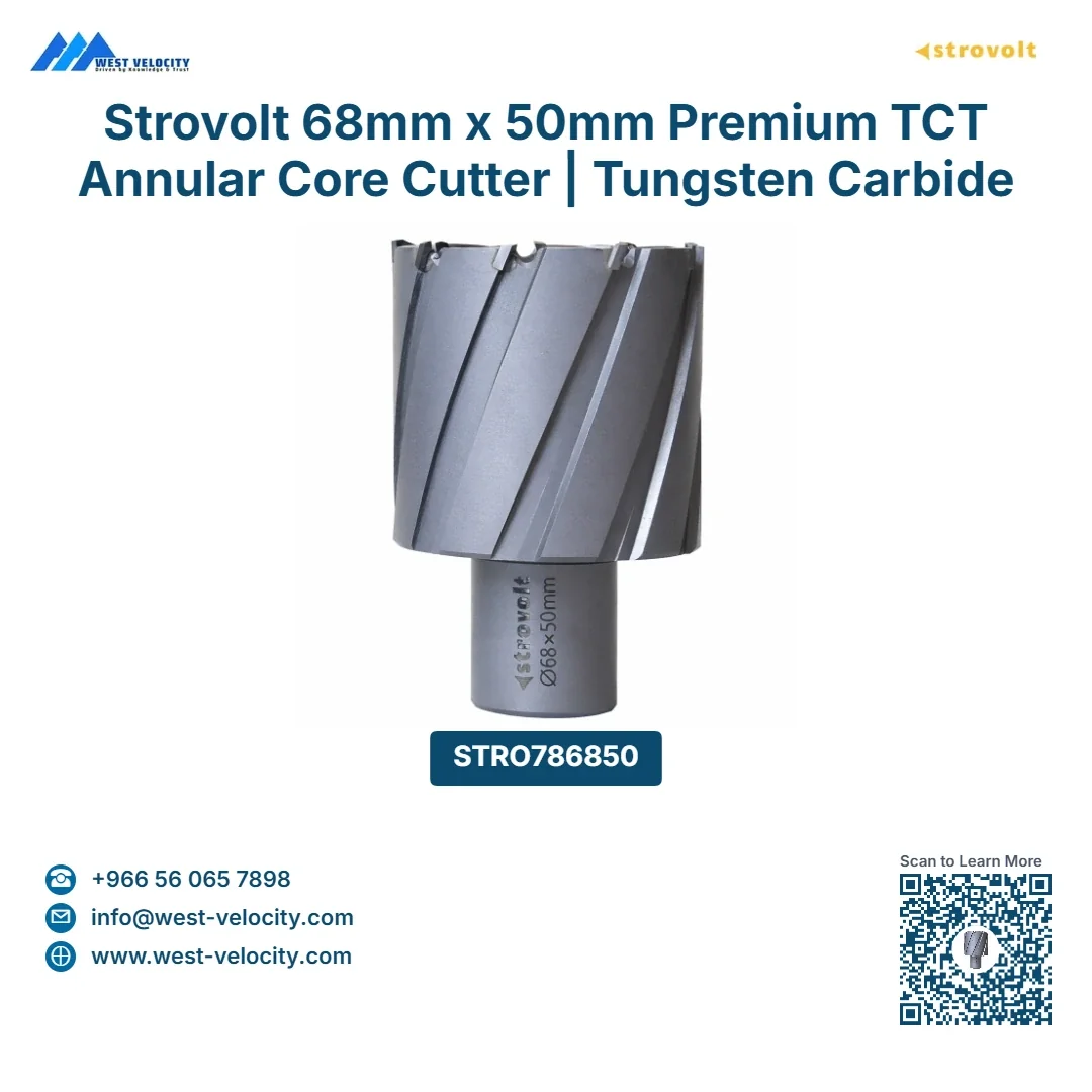 Strovolt 68mm x 50mm Premium TCT Annular Core Cutter | Tungsten Carbide Mag Drill Bit - STROVOLT - SKU: STRO786850 - Saudi Arabia
