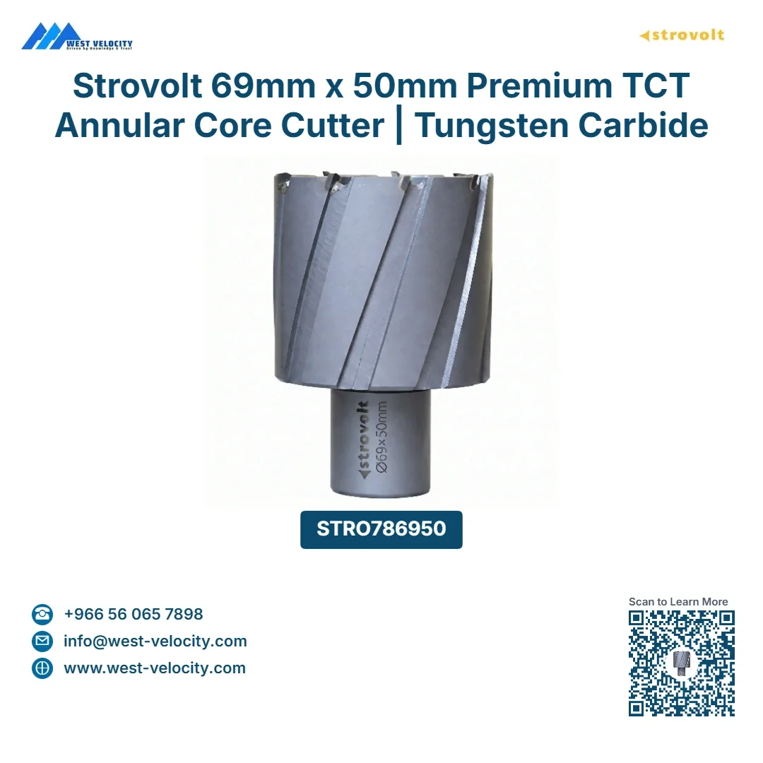 Strovolt 69mm x 50mm Premium TCT Annular Core Cutter | Tungsten Carbide Mag Drill Bit - STROVOLT - SKU: STRO786950 - Saudi Arabia