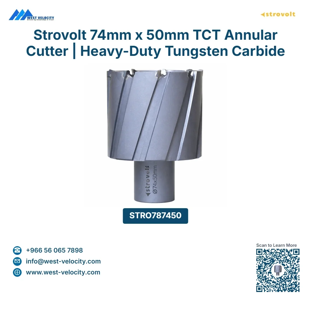 Strovolt 74mm x 50mm TCT Annular Cutter | Heavy-Duty Tungsten Carbide Mag Drill Bit - STROVOLT - SKU: STRO787450 - Saudi Arabia