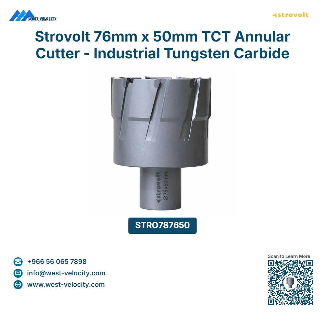 Strovolt 76mm x 50mm TCT Annular Cutter - Industrial Tungsten Carbide Tipped Mag Drill Bit - STROVOLT - SKU: STRO787650 - Saudi Arabia