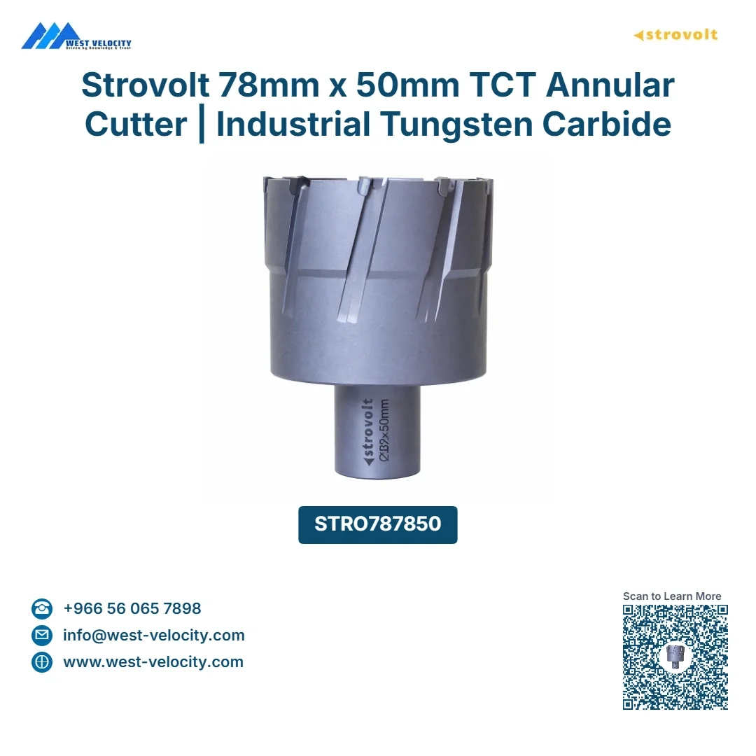 Strovolt 78mm x 50mm TCT Annular Cutter | Industrial Tungsten Carbide Tipped Mag Drill Bit for Hardox, Stainless & Rail - STROVOLT - SKU: STRO787850 - Saudi Arabia