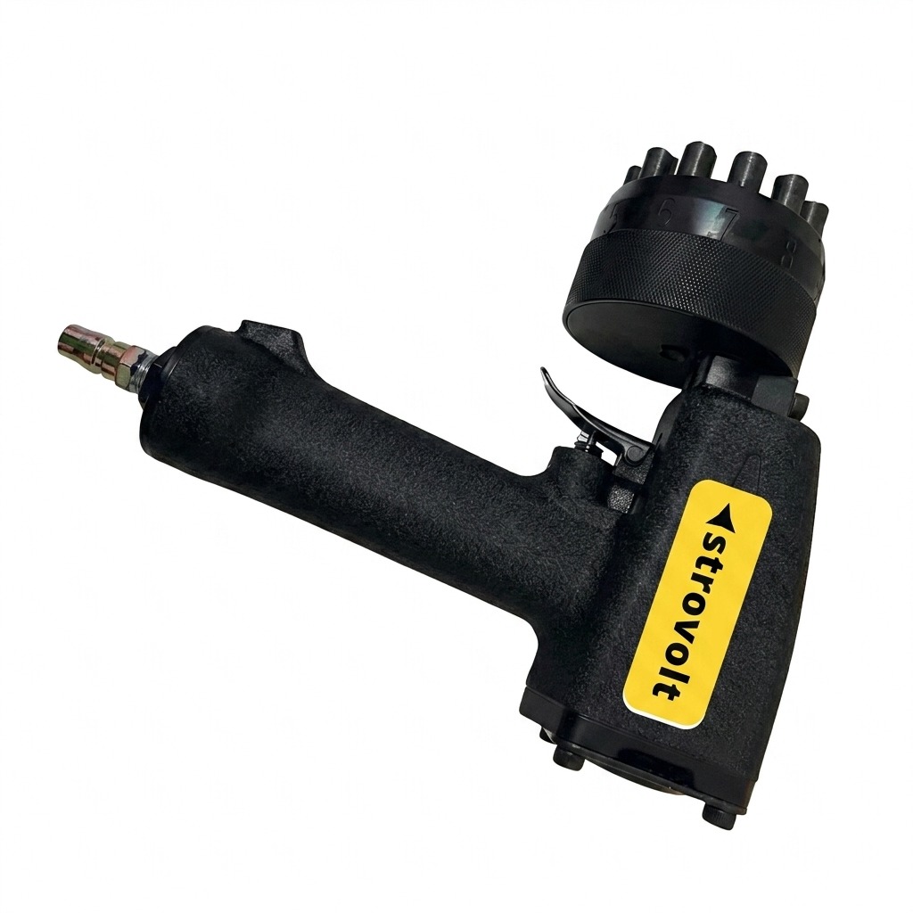 Strovolt MDTP-4510 pneumatic stamping tool dial type with precise depth adjustment for metal marking