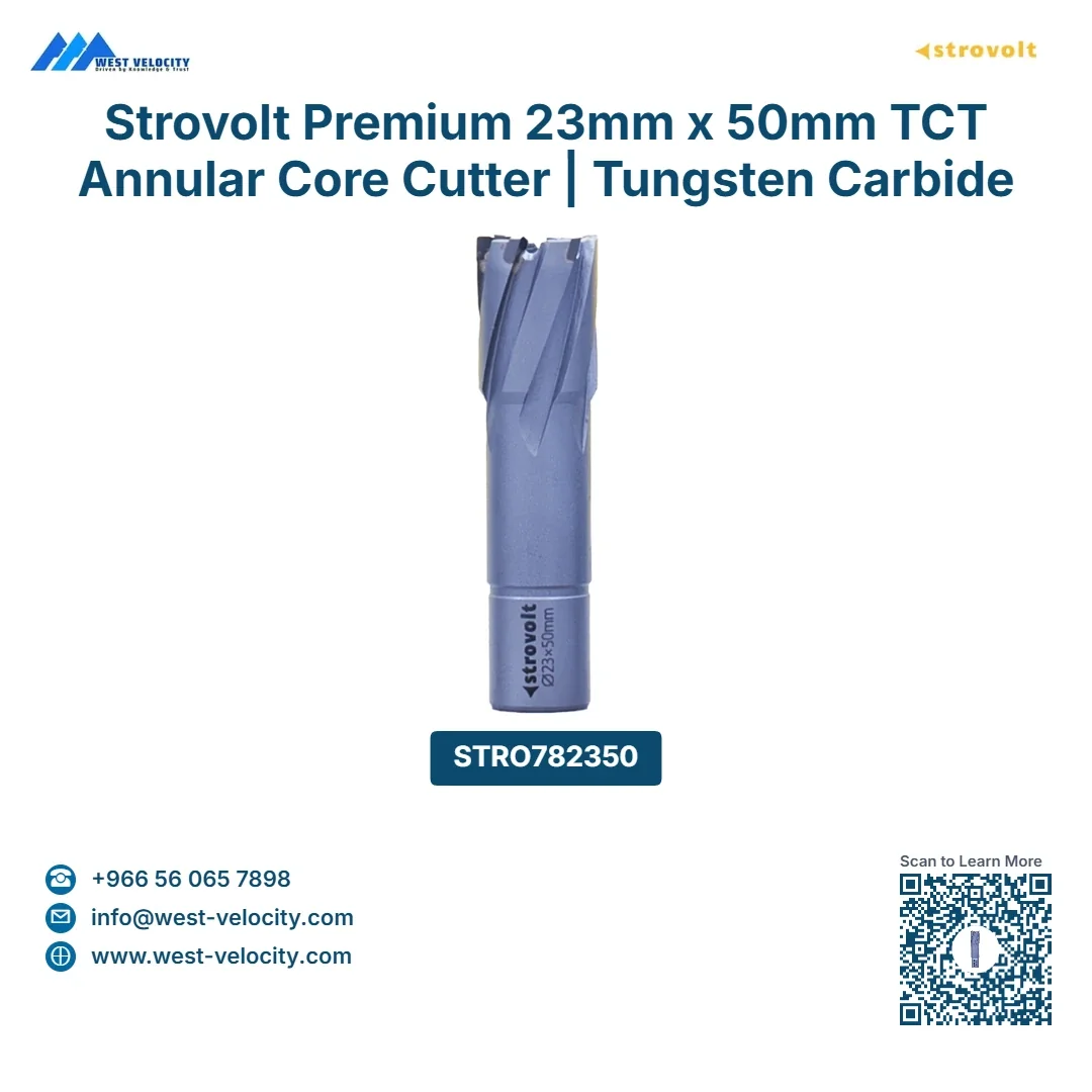 Strovolt Premium 23mm x 50mm TCT Annular Core Cutter | Tungsten Carbide Tipped Mag Drill Bit - STROVOLT - SKU: STRO782350 - Saudi Arabia
