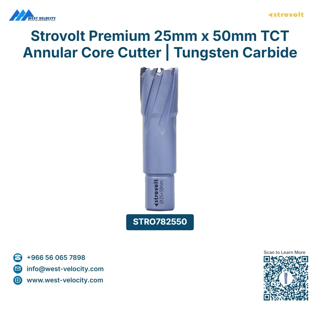 Strovolt Premium 25mm x 50mm TCT Annular Core Cutter | Tungsten Carbide Tipped Mag Drill Bit - STROVOLT - SKU: STRO782550 - Saudi Arabia