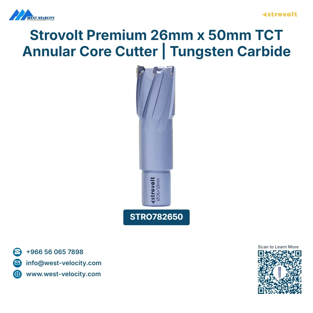 Strovolt Premium 26mm x 50mm TCT Annular Core Cutter | Tungsten Carbide Tipped Mag Drill Bit - STROVOLT - SKU: STRO782650 - Saudi Arabia