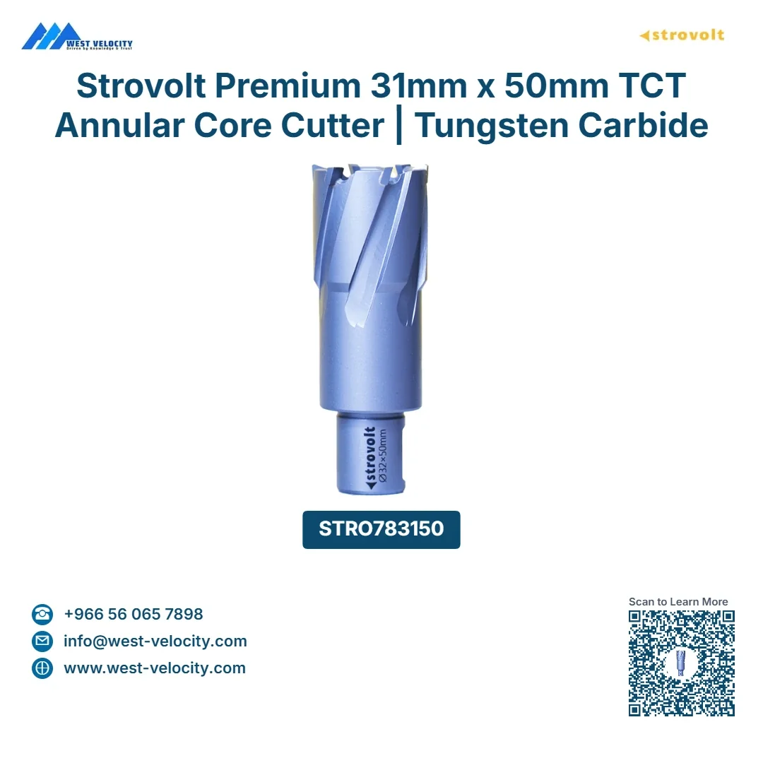 Strovolt Premium 31mm x 50mm TCT Annular Core Cutter | Tungsten Carbide Tipped Mag Drill Bit - STROVOLT - SKU: STRO783150 - Saudi Arabia