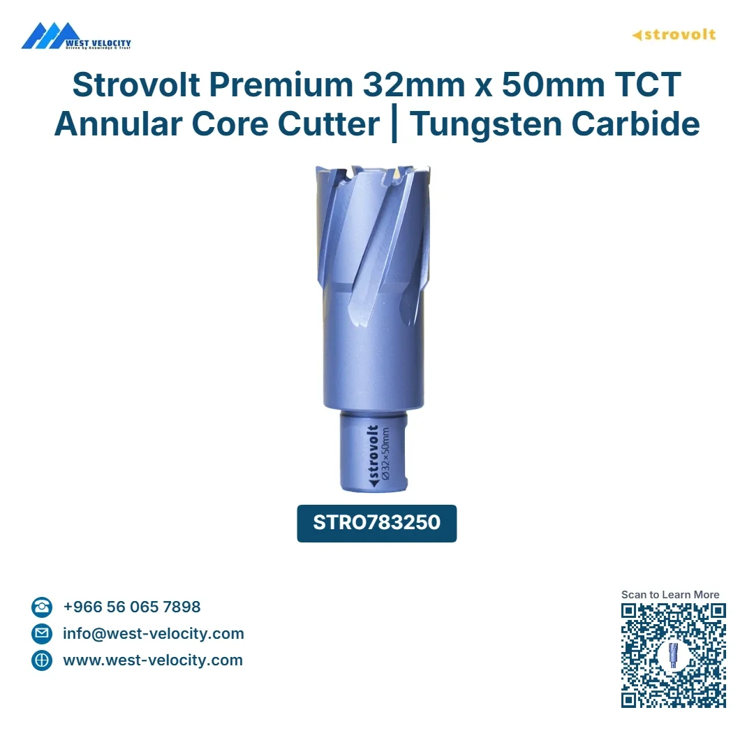 Strovolt Premium 32mm x 50mm TCT Annular Core Cutter | Tungsten Carbide Tipped Mag Drill Bit - STROVOLT - SKU: STRO783250 - Saudi Arabia