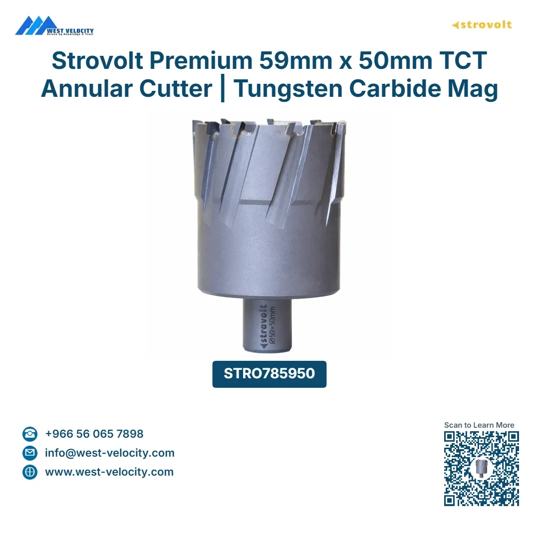 Strovolt Premium 59mm x 50mm TCT Annular Cutter | Tungsten Carbide Mag Drill Bit for Steel & Inox - STROVOLT - SKU: STRO785950 - Saudi Arabia