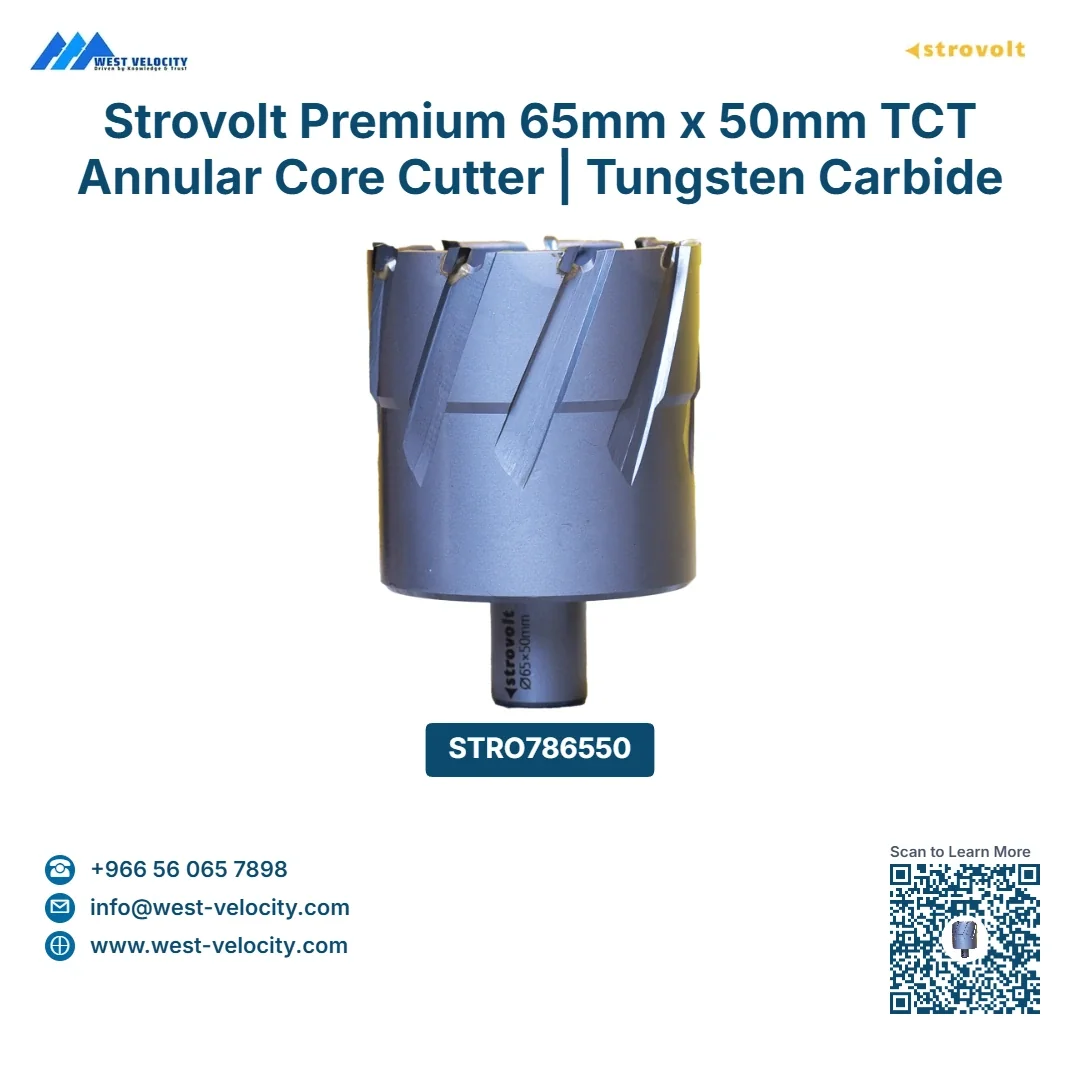 Strovolt Premium 65mm x 50mm TCT Annular Core Cutter | Tungsten Carbide Tipped Mag Drill Bit - STROVOLT - SKU: STRO786550 - Saudi Arabia