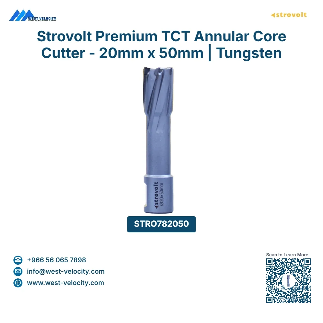 Strovolt Premium TCT Annular Core Cutter - 20mm x 50mm | Tungsten Carbide Tipped Mag Drill Bit - STROVOLT - SKU: STRO782050 - Saudi Arabia