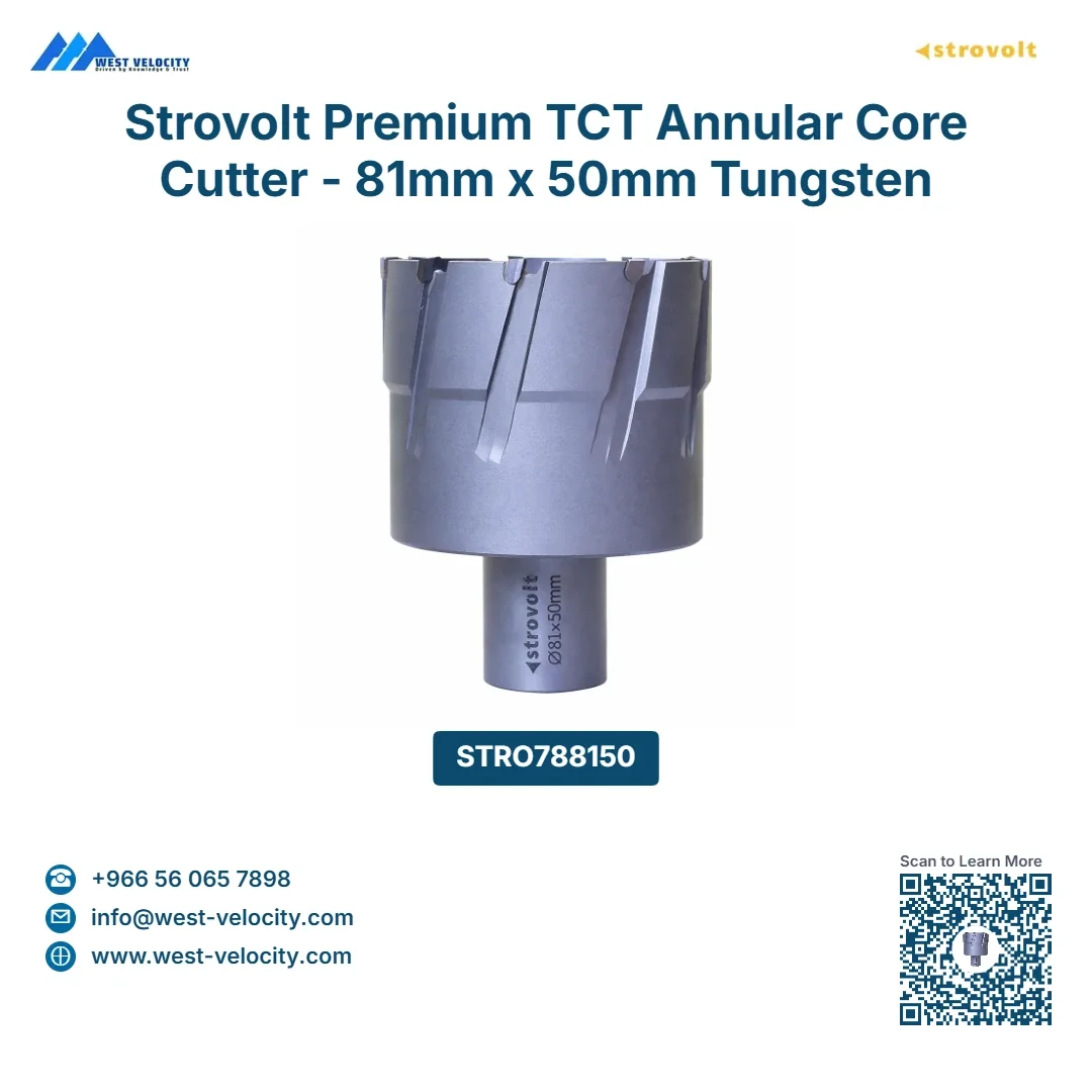 Strovolt Premium TCT Annular Core Cutter - 81mm x 50mm Tungsten Carbide Mag Drill Bit - STROVOLT - SKU: STRO788150 - Saudi Arabia