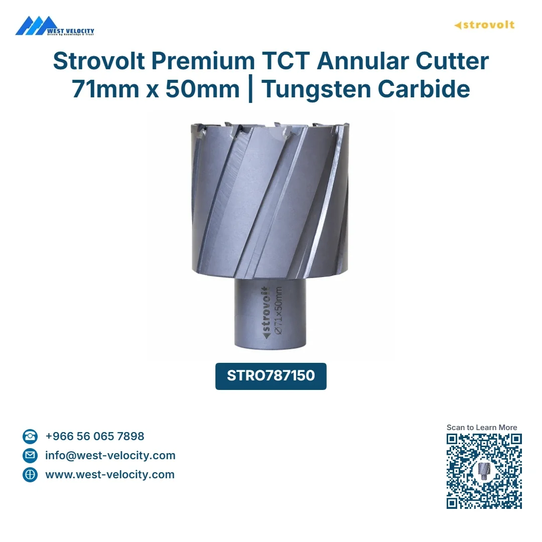 Strovolt Premium TCT Annular Cutter 71mm x 50mm | Tungsten Carbide Tipped Mag Drill Bit - STROVOLT - SKU: STRO787150 - Saudi Arabia