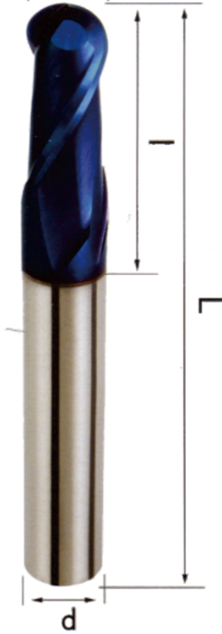 STROVOLT carbide ball-nose end mill Ø1.5×50mm for hardened steel up to HRC 63