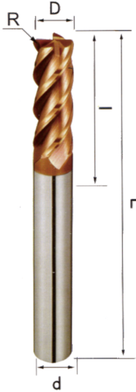 STROVOLT carbide corner-radius end mill Ø1.5×50mm R0.2 for materials up to HRC55