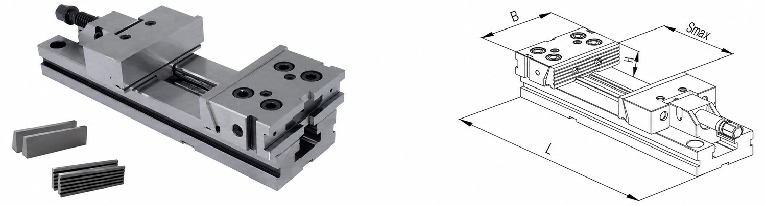 STROVOLT SV-80 precision modular vise for vertical and horizontal machining with durable clamping