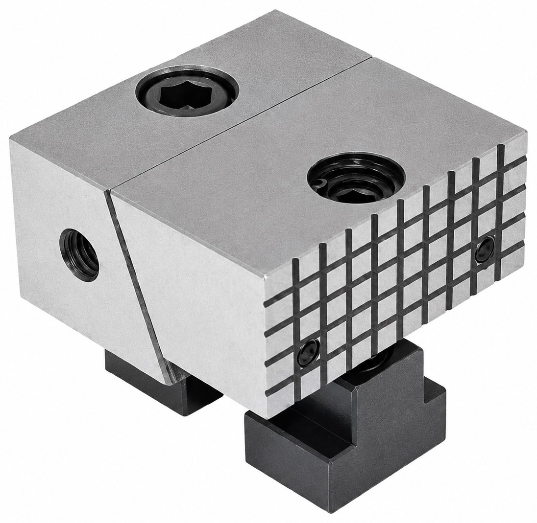 STROVOLT MT-00010-2 series serrated jaw for machine tools with fixed and movable grip surfaces