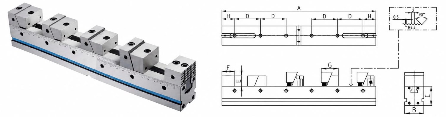 STROVOLT Multiflex Modular Vise MT-00010 Series with precision clamping for machine tools
